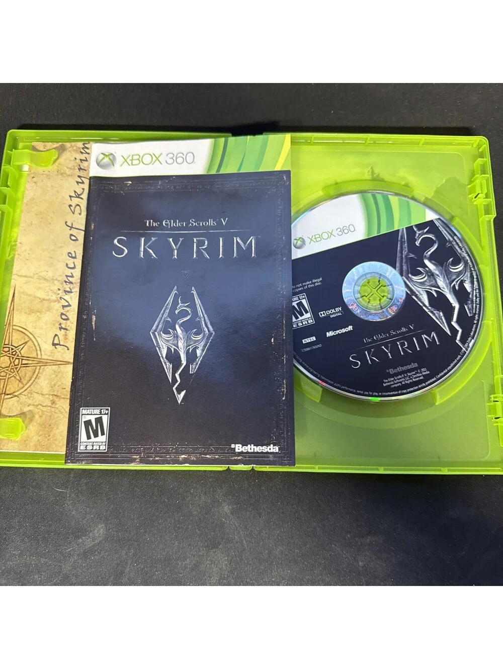 The Elder Scrolls V: Skyrim for Xbox 360 - USED - CIB w/ Premium Quality Map 🔥
